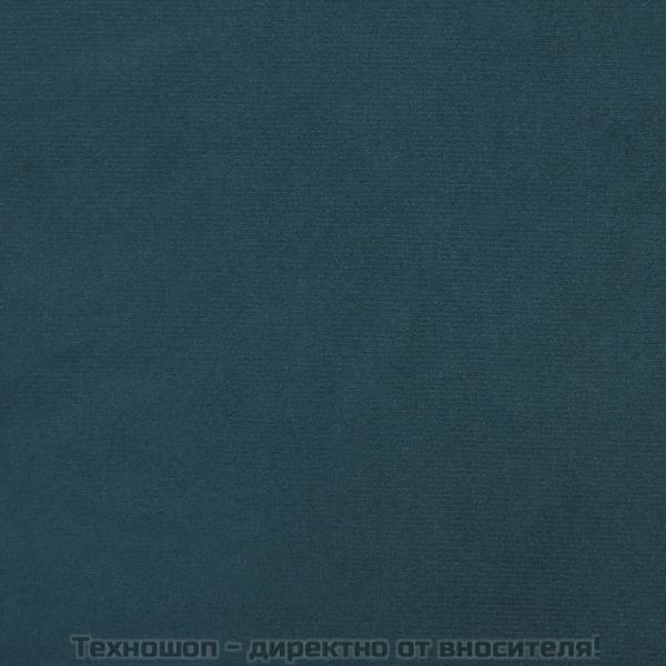 Люлеещ се стол с облегалка, син кадифе и масивно дърво