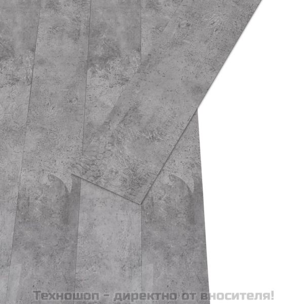 PVC подови дъски 5,02 м² 2 мм самозалепващи циментово кафяво