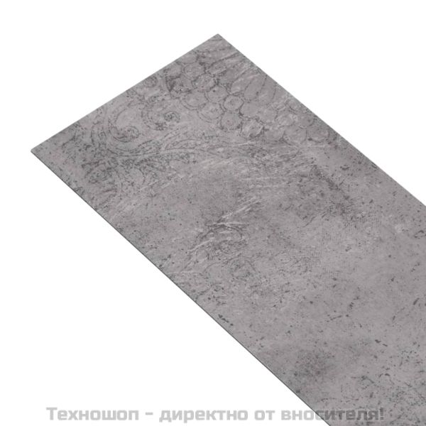 PVC подови дъски 5,02 м² 2 мм самозалепващи циментово кафяво