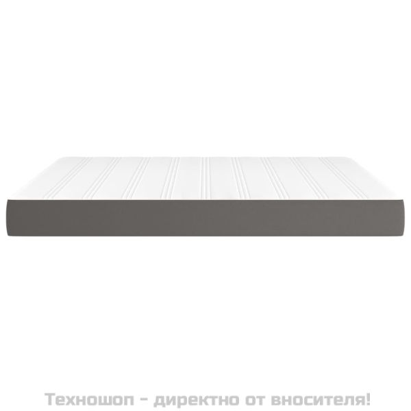 Матрак с покет пружини сив 180x200x20 см изкуствена кожа