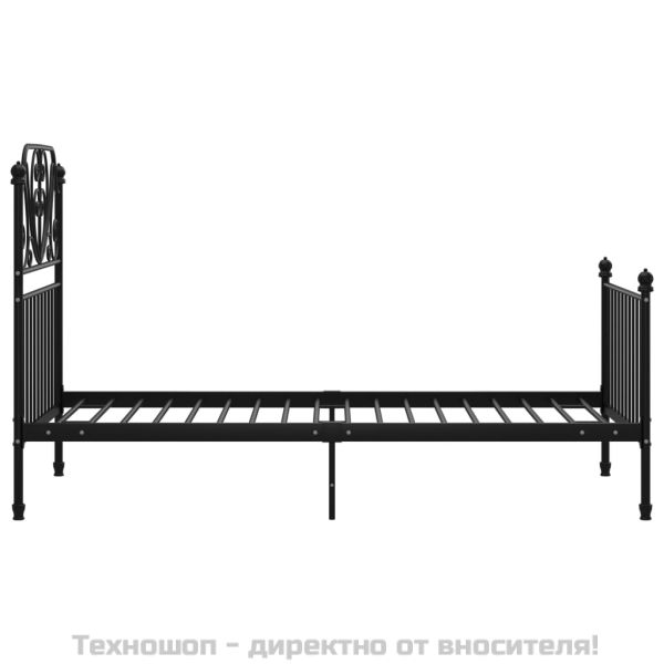 Рамка за легло, черна, метал, 90x200 см