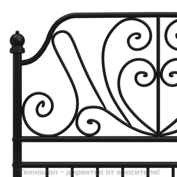 Рамка за легло, черна, метал, 90x200 см