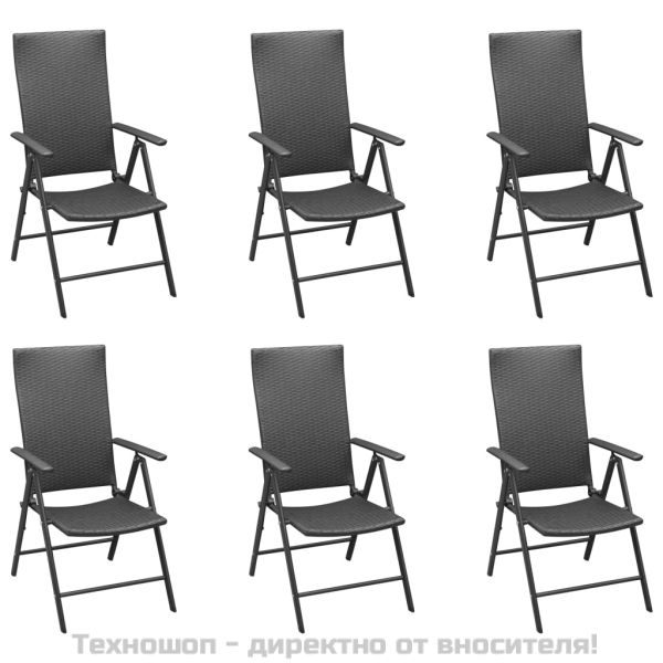 Градински трапезен комплект, 7 части, черно и кафяво