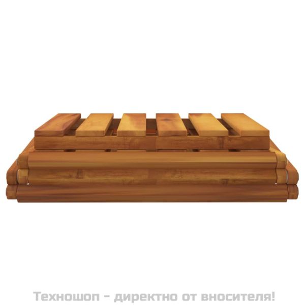 3-етажна сгъваема етажерка кафява 43x31x63 см масивна акация