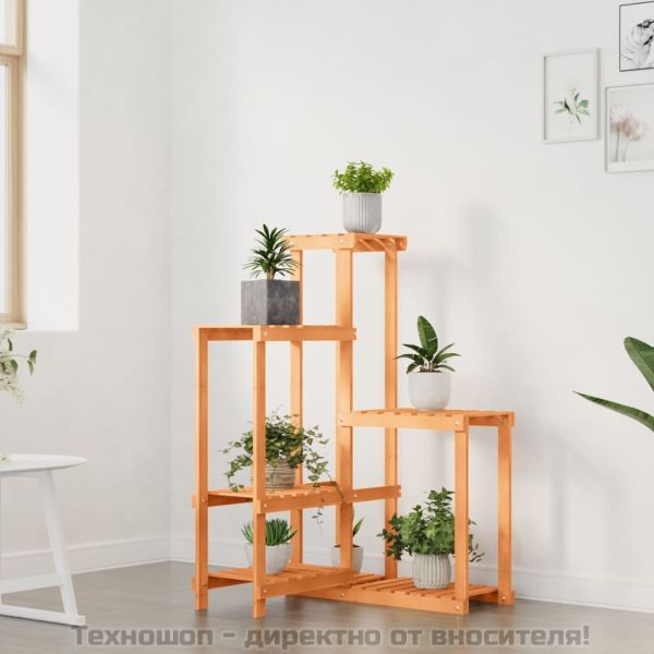 Поставка за цветя, 62,5x61,5x101,5 см, масивна ела