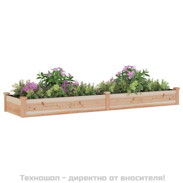 Градинско повдигнато легло с вложка 240x60x25 см масивна ела