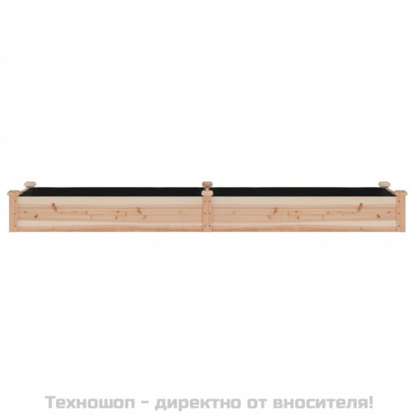 Градинско повдигнато легло с вложка 240x60x25 см масивна ела