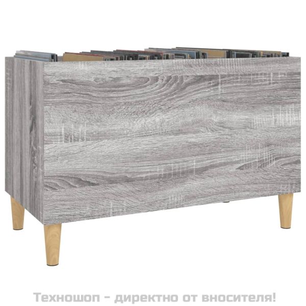 Шкаф за винилови плочи сив сонома 74,5x38x48 см инженерно дърво