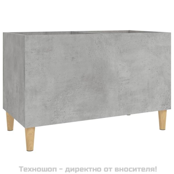 Шкаф за грамофонни плочи сив 74,5x38x48 см инженерно дърво