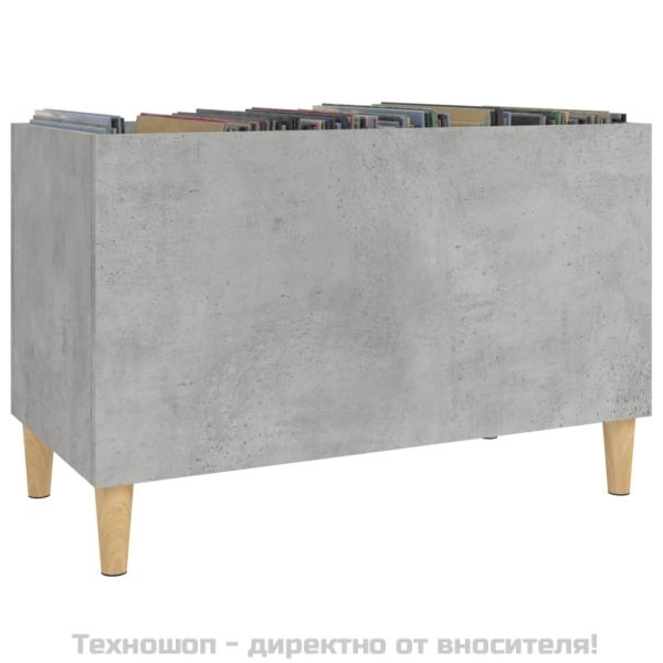 Шкаф за грамофонни плочи сив 74,5x38x48 см инженерно дърво