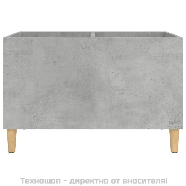 Шкаф за грамофонни плочи сив 74,5x38x48 см инженерно дърво