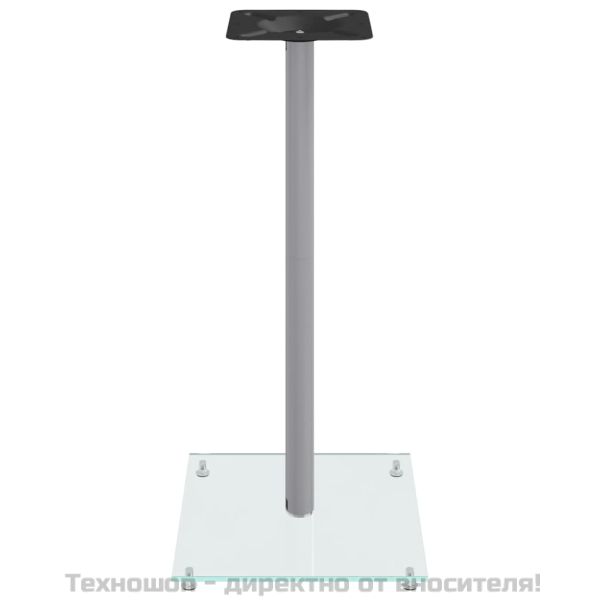 Стойки за тонколони 2 бр сребристи закалено стъкло 1 стълб