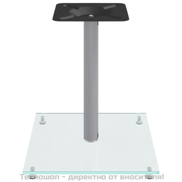 Стойки за тонколони 2 бр сребристи закалено стъкло 1 стълб