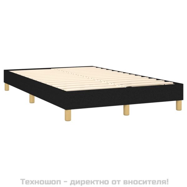 Боксспринг легло с матрак и LED, черно, 120x200 см, плат