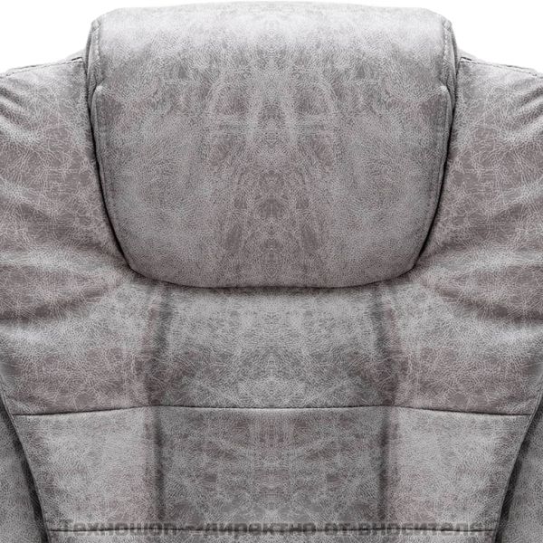 Масажен офис стол, светлосив, изкуствена велурена кожа