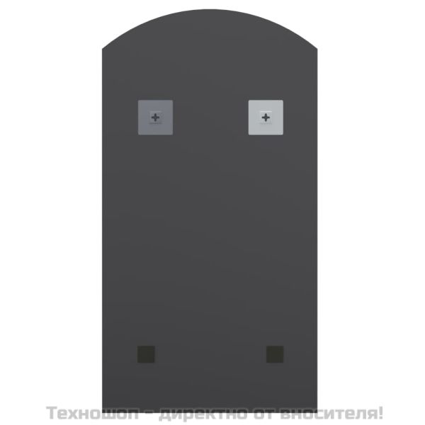 Огледало с LED лампи, 90x45 см, стъкло, арка