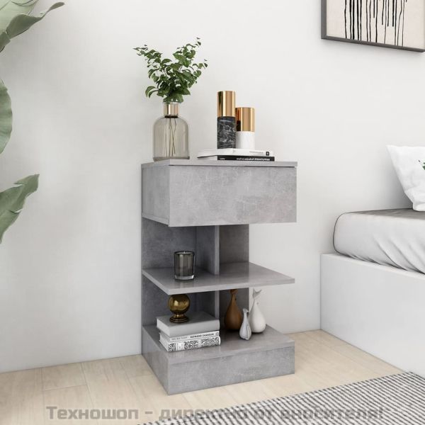 Нощни шкафчета, 2 бр, бетонно сиви, 40x35x65 см