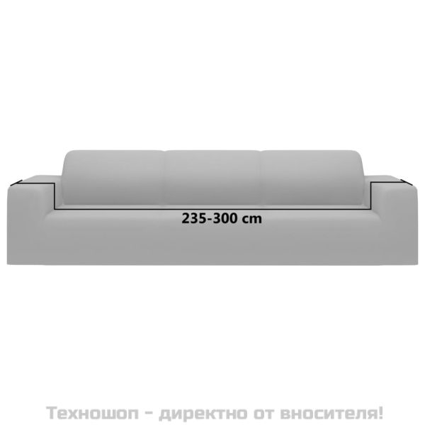 Разтеглив калъф за 4-местен диван, сив, полиестерно жарсе