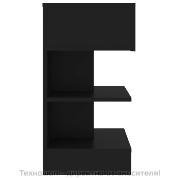 Нощни шкафчета, 2 бр, черни, 40x35x65 см