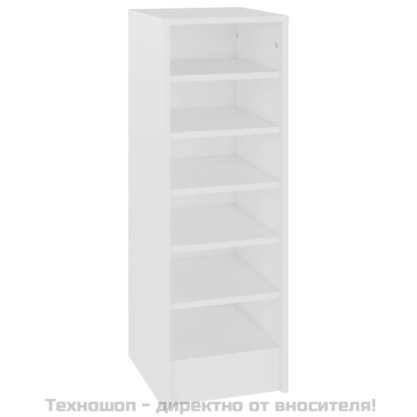 Шкаф за обувки, бял, 31,5x35x90 см, инженерно дърво
