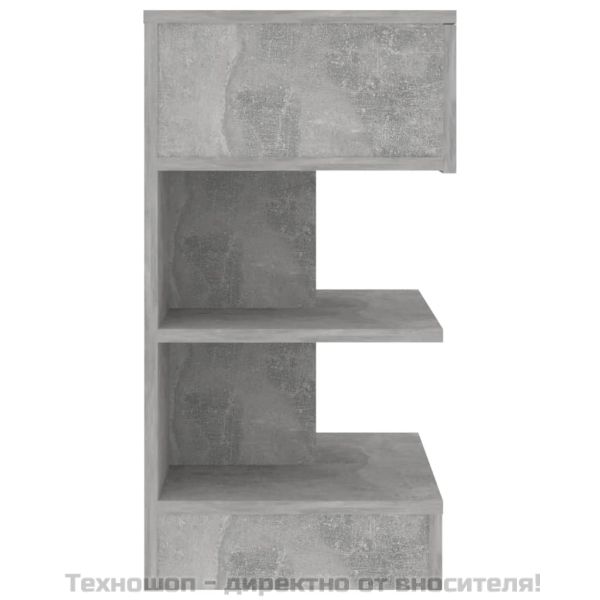 Нощно шкафче, бетонно сиво, 40x35x65 см, инженерно дърво