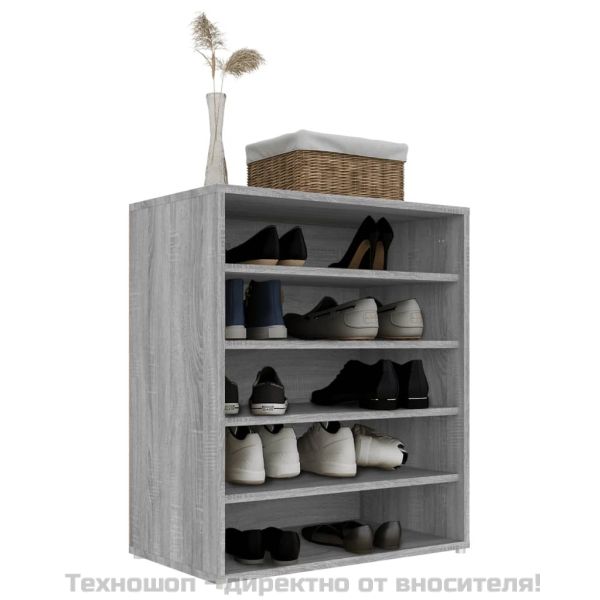 Шкаф за обувки, сив сонома, 60x35x70 см, инженерно дърво