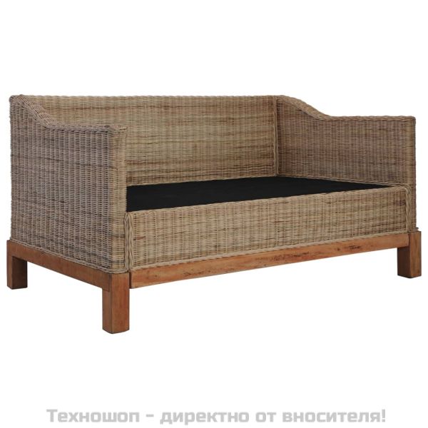 Комплект мека мебел от 2 части, с възглавници, естествен ратан