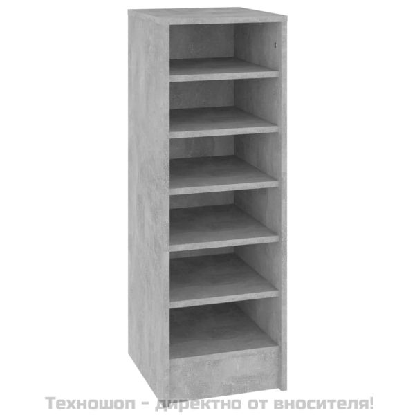 Шкаф за обувки, бетонно сив, 31,5x35x90 см, инженерно дърво