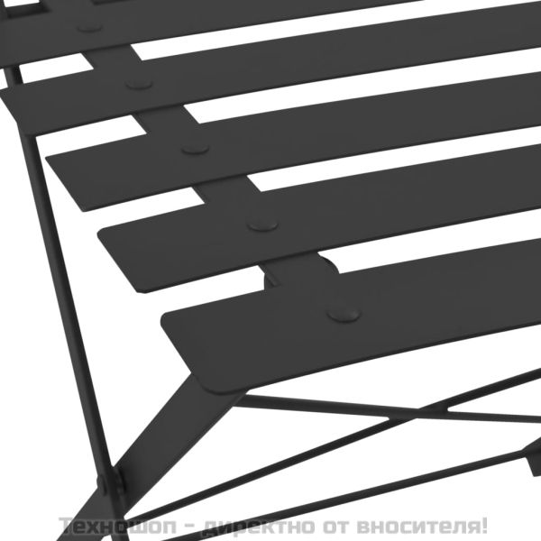 Бистро комплект, 3 части, стомана, черен