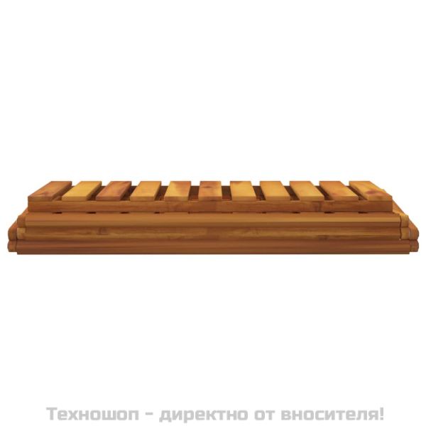 3-етажна сгъваема етажерка кафява 70x31x63 см масивна акация