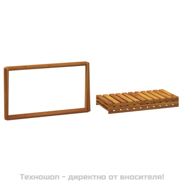 3-етажна сгъваема етажерка кафява 70x31x63 см масивна акация