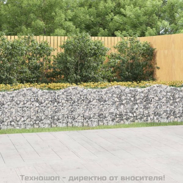 Извит габион повдигната леха 800x100x100 см поцинковано желязо