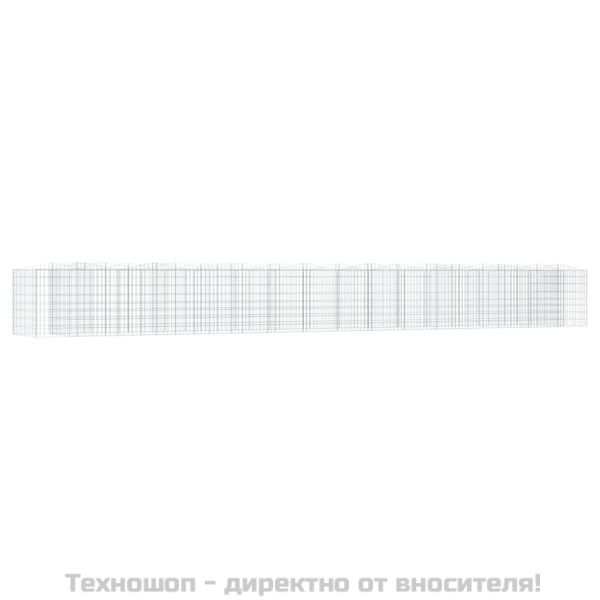 Извит габион повдигната леха 800x100x100 см поцинковано желязо