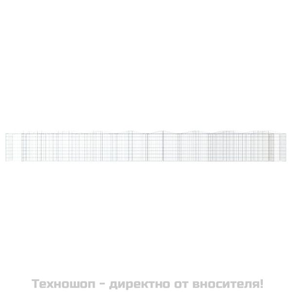 Извит габион повдигната леха 800x100x100 см поцинковано желязо
