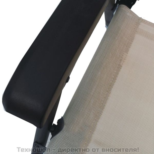 Сгъваеми градински столове, 2 бр, textilene, таупе