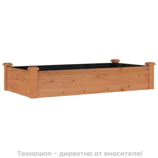 Градинска повдигната леха с вложка кафяв 120x60x25 см ела масив
