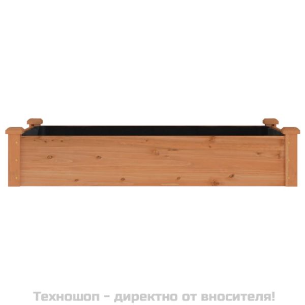 Градинска повдигната леха с вложка кафяв 120x60x25 см ела масив