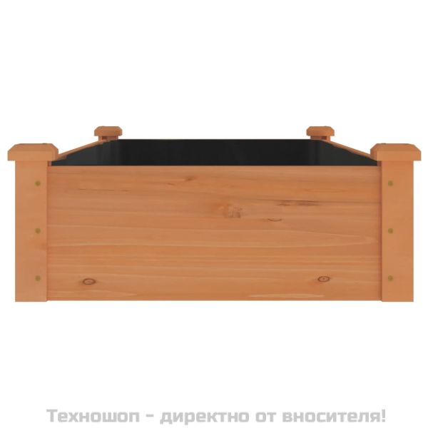 Градинска повдигната леха с вложка кафяв 120x60x25 см ела масив