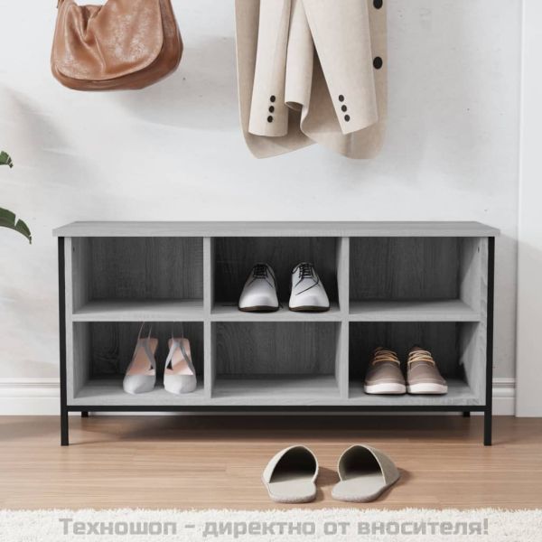 Шкаф за обувки, сив сонома, 100x35x50 см, инженерно дърво