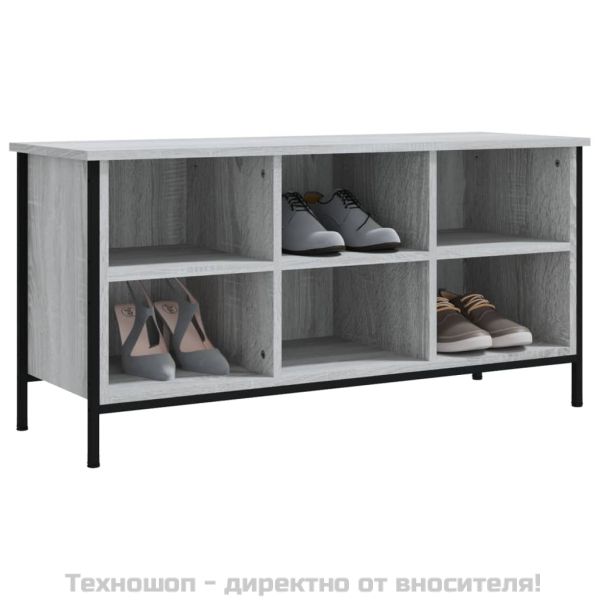 Шкаф за обувки, сив сонома, 100x35x50 см, инженерно дърво