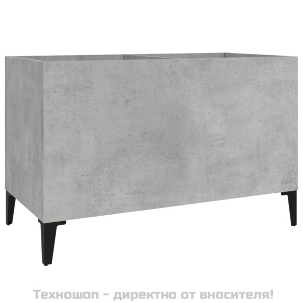 Шкаф за грамофонни плочи сив 74,5x38x48 см инженерно дърво