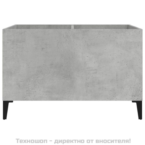 Шкаф за грамофонни плочи сив 74,5x38x48 см инженерно дърво