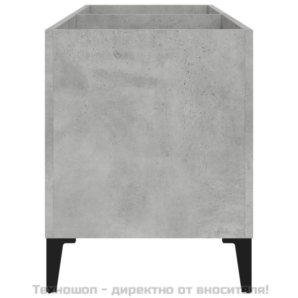 Шкаф за грамофонни плочи сив 74,5x38x48 см инженерно дърво