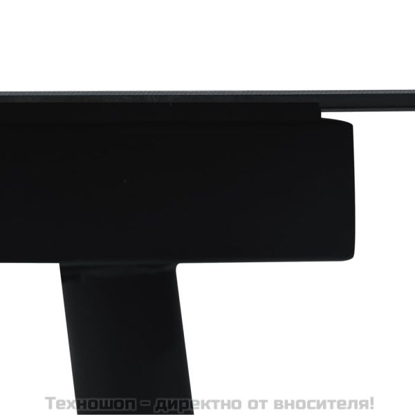 Градински трапезен комплект от 9 части, черно, PVC ратан