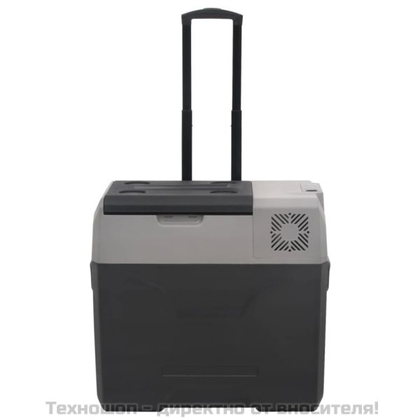 Хладилна кутия с колелца и адаптер черно/сиво 40 л полипропилен