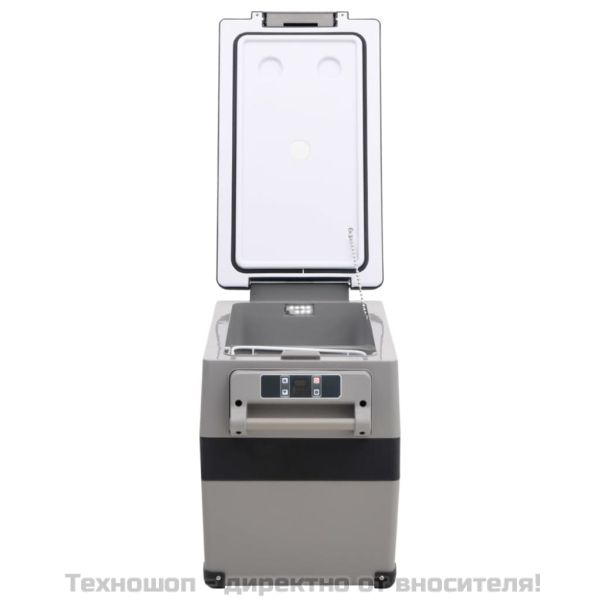 Хладилна кутия с дръжка и адаптер черно и сиво 55 л PP и PE