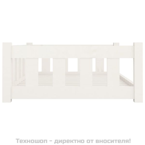Кучешко легло, бяло, 95,5x65,5x28 см, борова дървесина масив