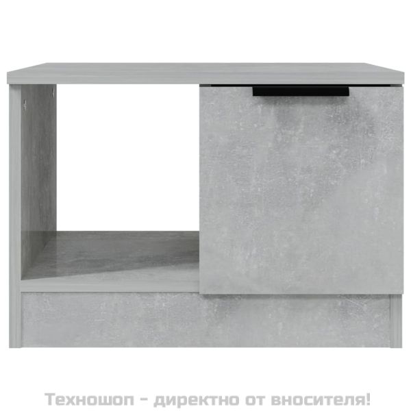 Маса за кафе, бетонно сива, 50x50x36 см, инженерно дърво