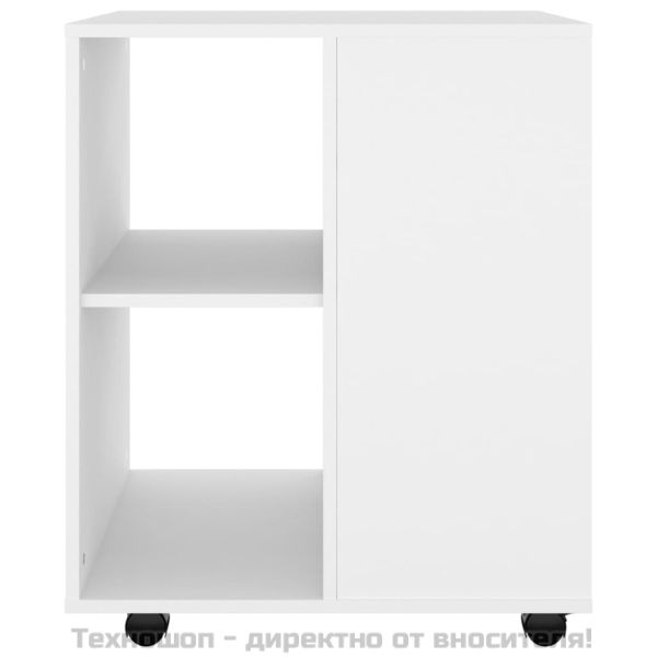 Подвижен шкаф, бял, 60x53x72 см, инженерно дърво