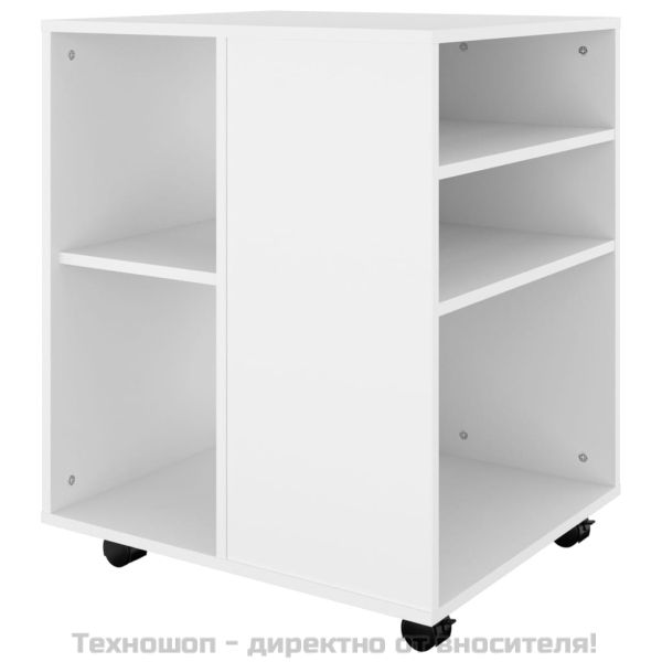 Подвижен шкаф, бял, 60x53x72 см, инженерно дърво